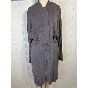 TROUVE Dark Gray Utility Army Style Duster Knee Length Jacket - Size M